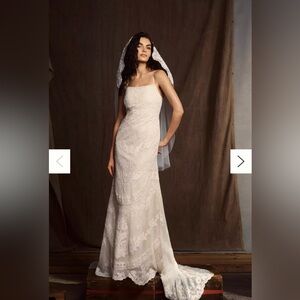 BHLDN Cream Lace Bridal Gown (Anthropology)